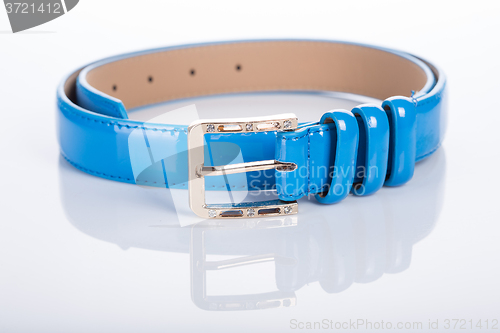 Image of blue Women\'s belt with rhinestones