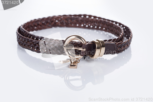 Image of brown Women\'s belt with rhinestones