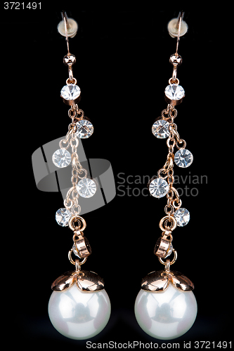 Image of Pear Diamonds pearl Earrings