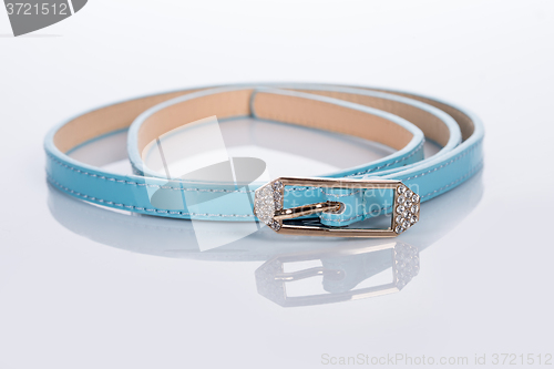 Image of blue Women\'s belt with rhinestones