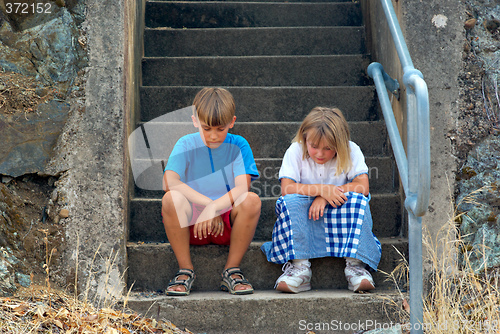 Image of sitting on the steps