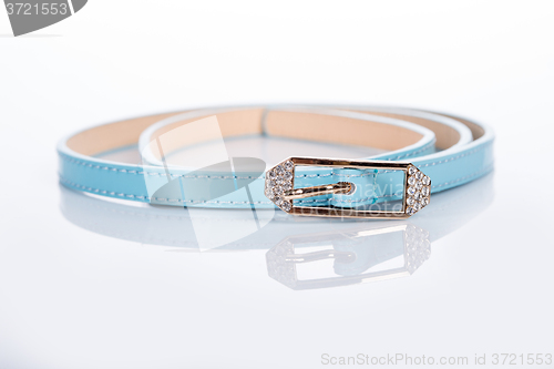 Image of blue Women\'s belt with rhinestones