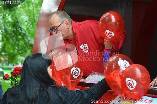 Image of Norwegian labour party campaign stand