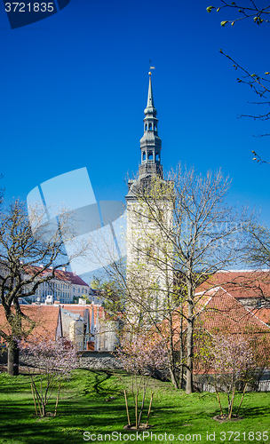 Image of View of the Old Tallinn beautiful spring day