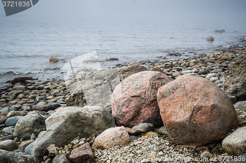 Image of Coast of Baltic sea in a fog