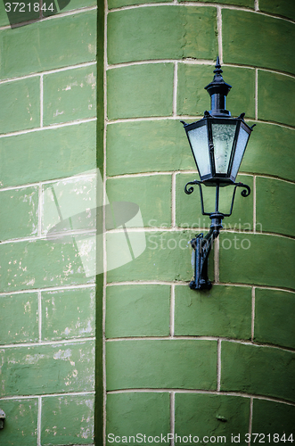 Image of Beautiful lantern on a wall of the house in Tallinn