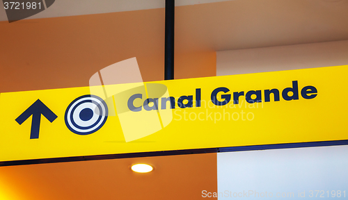 Image of Grand Canal direction sign in Venice