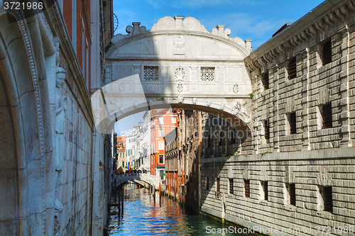 Image of Bridge of sighs in Venice, Italy