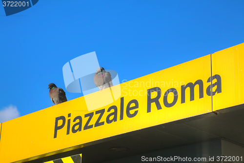 Image of Piazzale Roma water bus stop sign in Venice