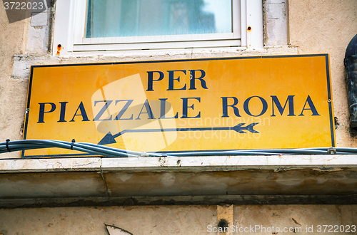 Image of Piazzale Roma direction sign in Venice