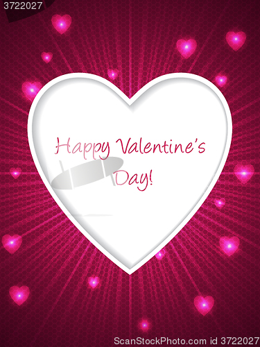 Image of Pink valentine day greeting with bursting heart
