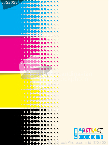 Image of Abstract cmyk halftone background template