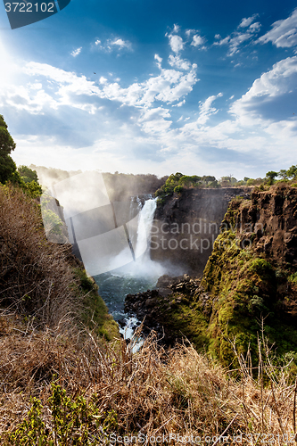 Image of The Victoria falls with dramatic sky