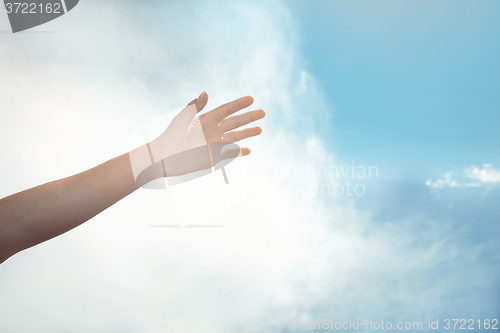 Image of Hand on a sky