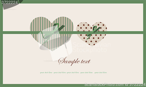 Image of Decorative heart.  Hand drawn valentines day greeting card.  