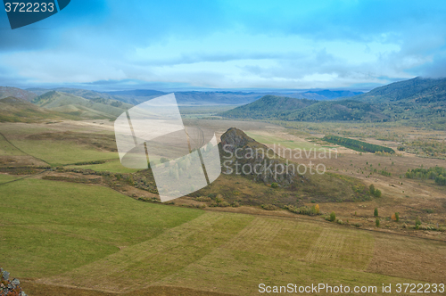 Image of mountain  in autumn day