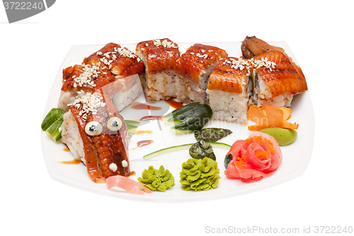 Image of Sushi rolls dragon 