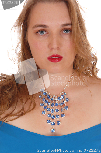 Image of Closeup portrait of young woman.
