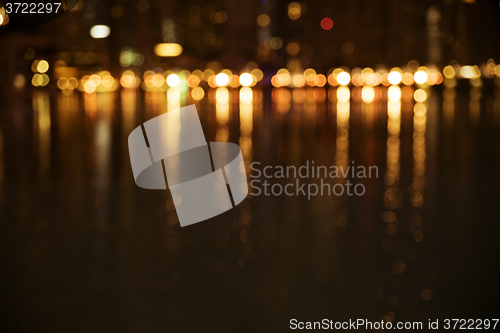 Image of bokeh lights at the lake