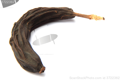 Image of old black banana isolated
