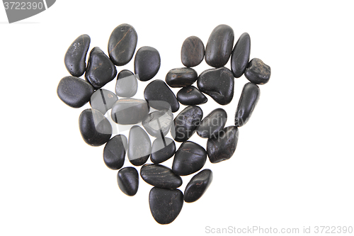 Image of black stones heart