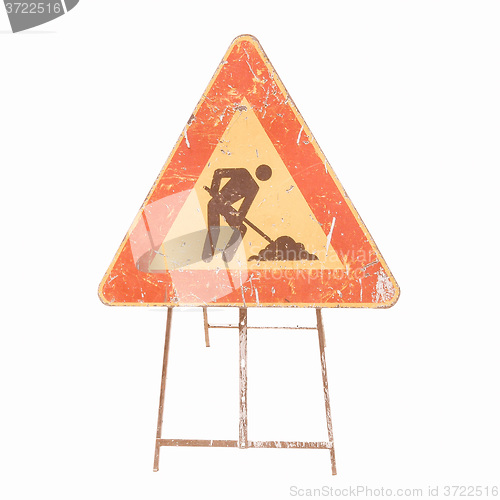 Image of  Road work sign vintage