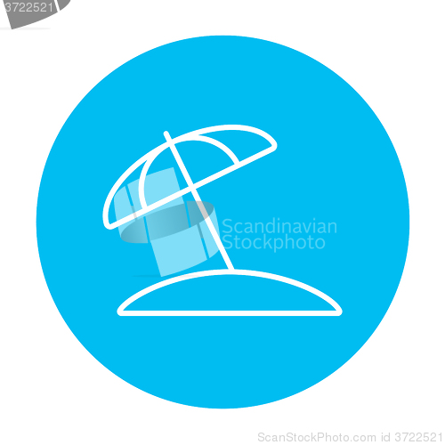 Image of Beach umbrella line icon.