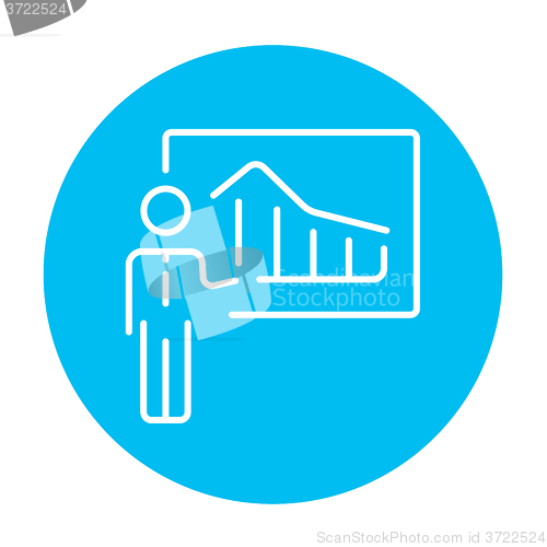 Image of Businessman with infographic line icon.