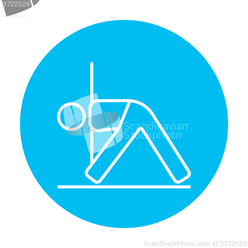 Image of Man practicing yoga line icon.