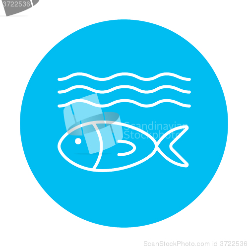 Image of Fish under water line icon.