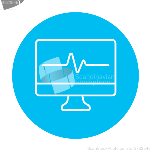 Image of Heart beat monitor line icon.