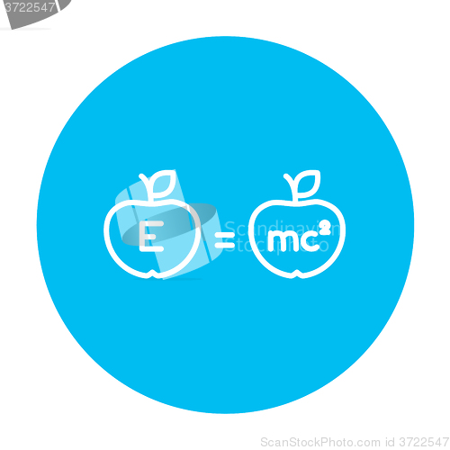 Image of Two apples with formulae line icon.