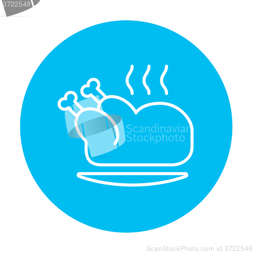 Image of Baked whole chicken line icon.