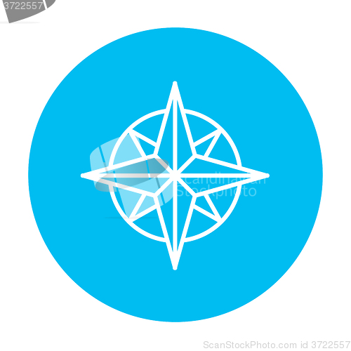 Image of Compass wind rose line icon.