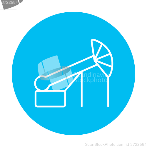 Image of Pump jack oil crane line icon.