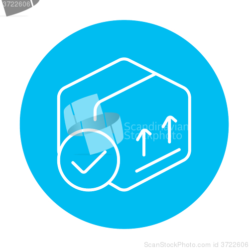 Image of Carton package box line icon.