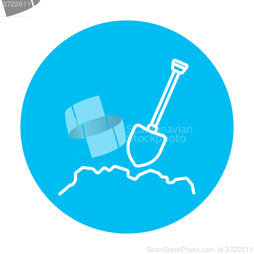 Image of Mining shovel line icon.