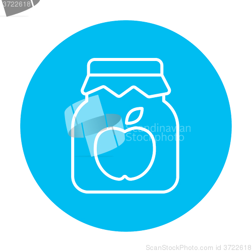 Image of Apple jam jar line icon.