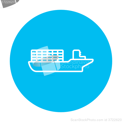 Image of Cargo container ship line icon.