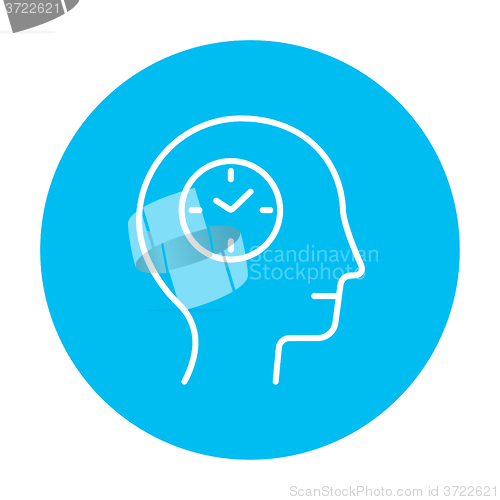 Image of Human head with clock line icon.