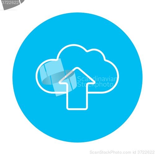 Image of Cloud with arrow up line icon.