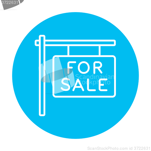 Image of For sale placard line icon.