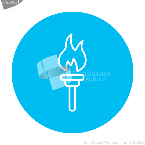 Image of Burning olympic torch line icon.