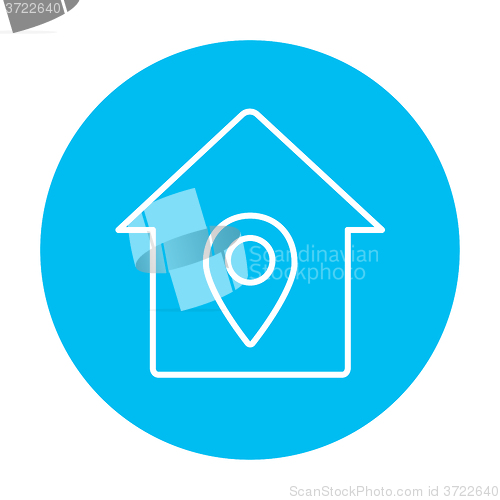 Image of House with pointer line icon.