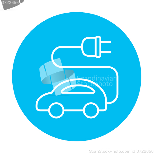 Image of Electric car line icon.