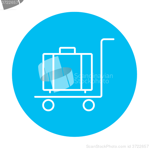 Image of Luggage on trolley line icon.