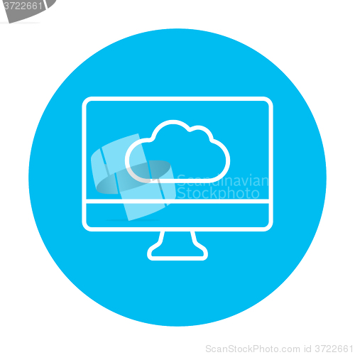 Image of Cloud computing line icon.