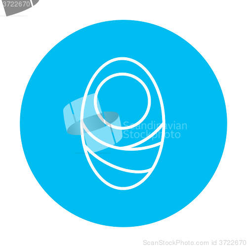 Image of Infant wrapped in swaddling clothes line icon.