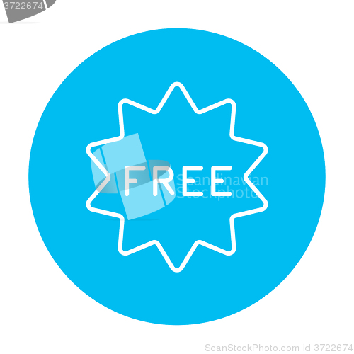 Image of Free tag line icon.