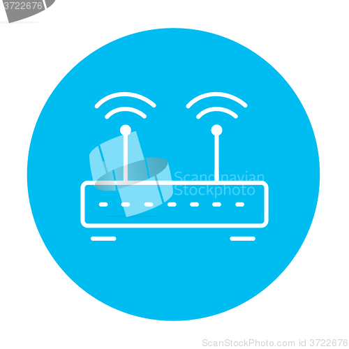 Image of Wireless router line icon.